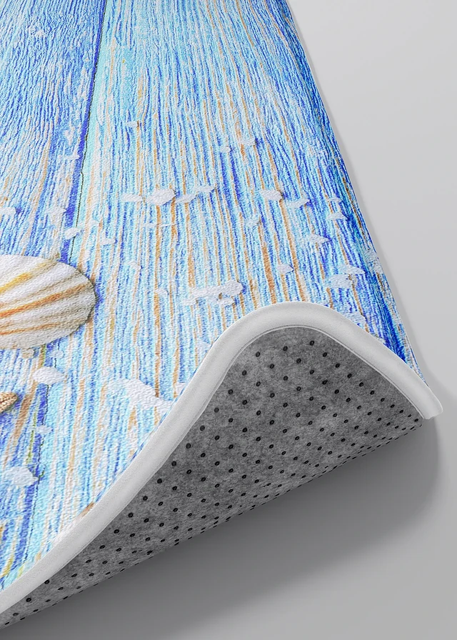 Badmat met memory foam, Kleur: blauw