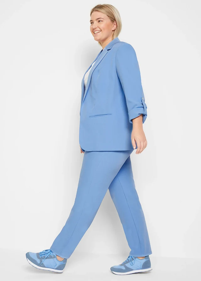 Blazer oversize, Couleur: bleu moyen