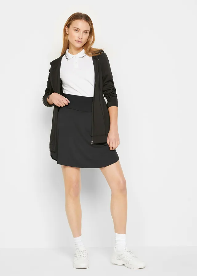 Sneldrogende sportrok met geïntegreerde biker short, Kleur: zwart