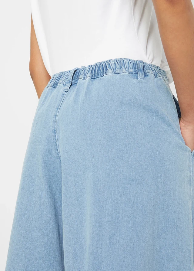 Wijde jeans broekrok, elastische tailleband • lichtblauw denim • product-page.page-title-suffix