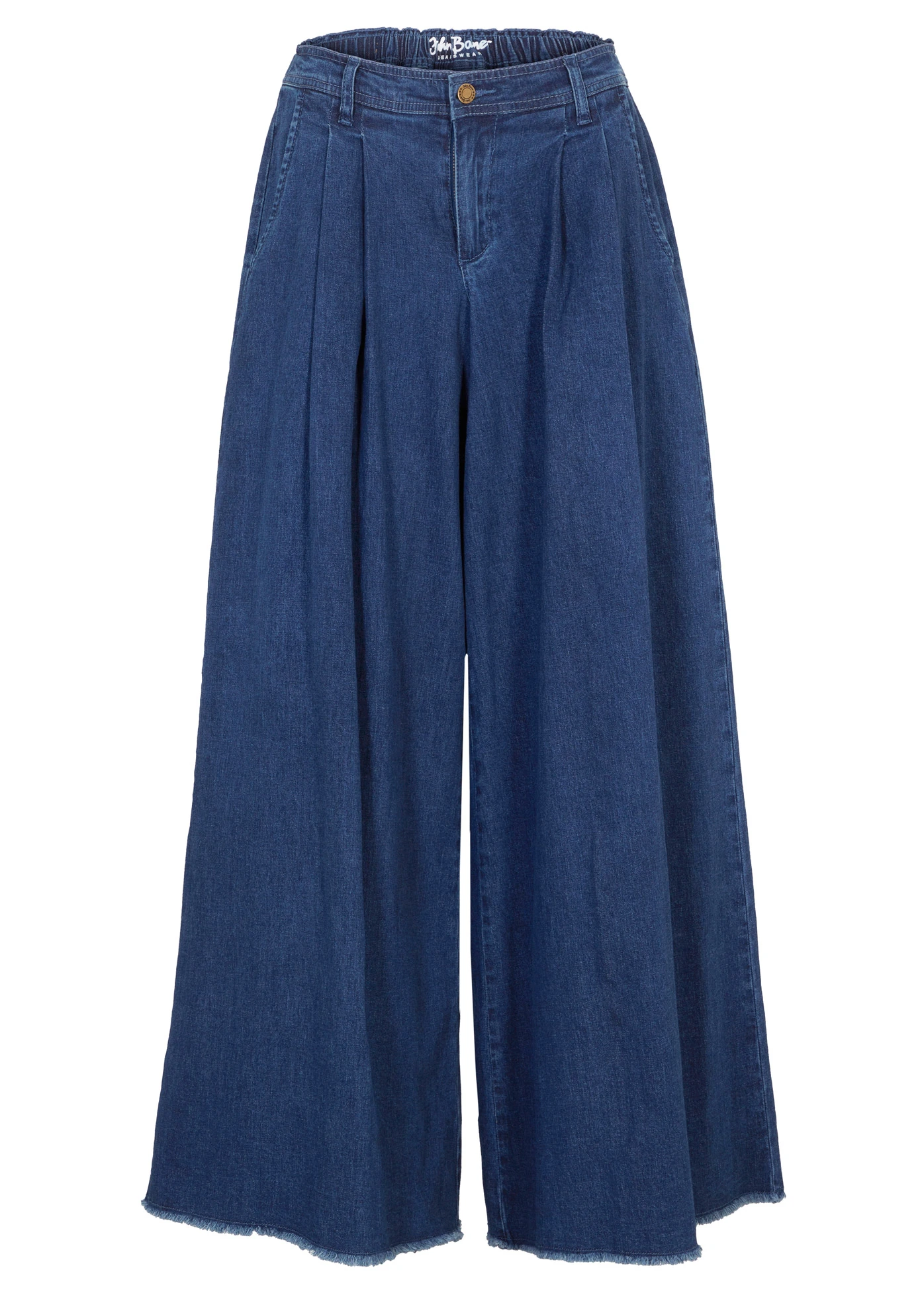 Wijde jeans broekrok, elastische tailleband • blue stone • bonprix online shop