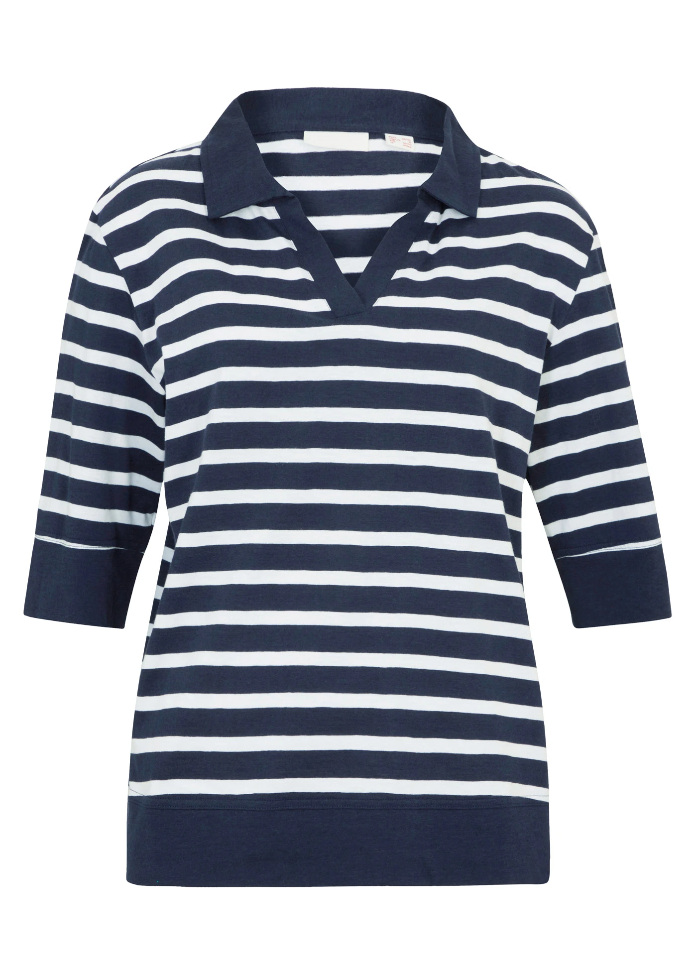 Polo tričko ze směsi bavlny a viskózy • tmavě modrá - bílá s proužky • bonprix obchod