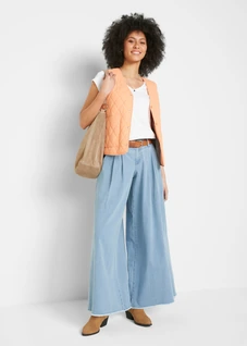 Wide Leg farmer nadrágszoknya komfort derékpánttal • világoskék denim • bonprix áruház