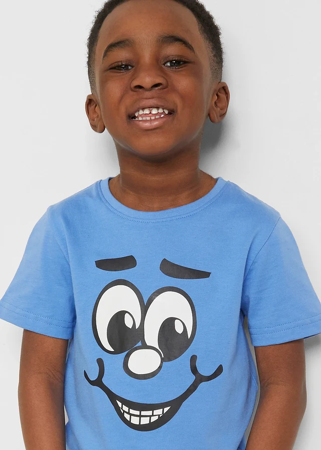 T-shirt van biologisch katoen (set van 2) • Pacifisch groen + middenblauw met print • product-page.page-title-suffix