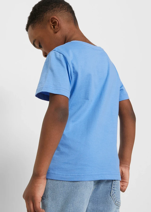 T-shirt van biologisch katoen (set van 2) • Pacifisch groen + middenblauw met print • product-page.page-title-suffix