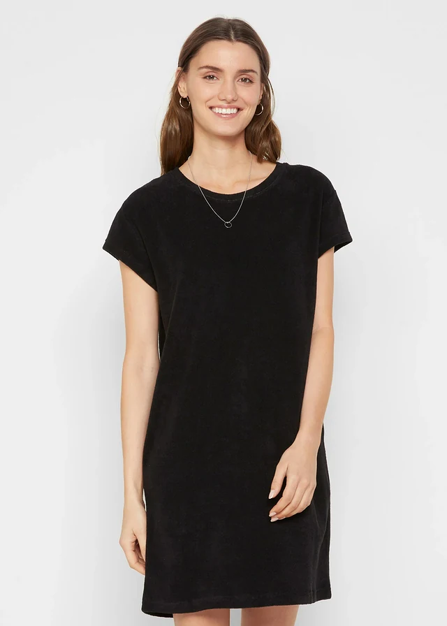 Shirtjurk van frotté, Kleur: zwart