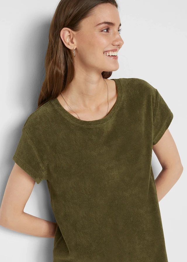 Shirtjurk van frotté • donkerolijfgroen • product-page.page-title-suffix