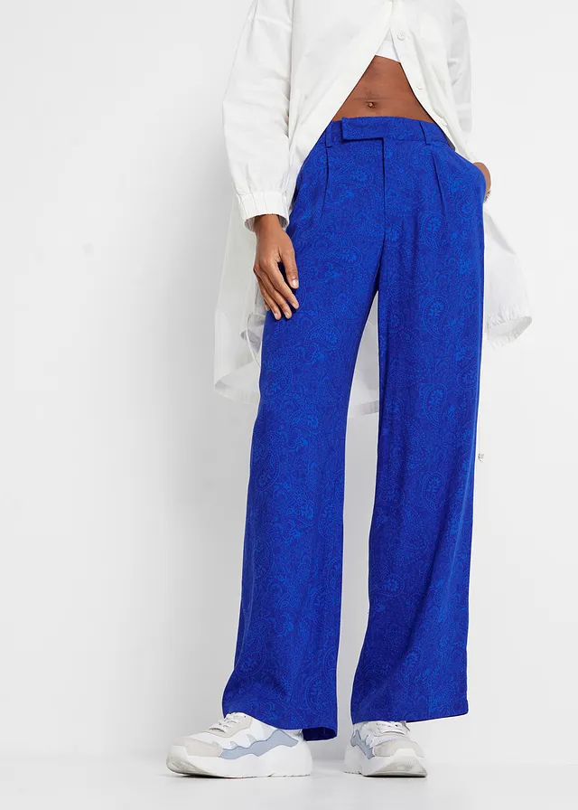 Pantalon palazzo en viscose fluide • bleu • product-page.page-title-suffix