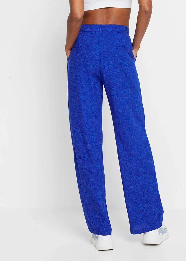 Palazzo broek van soepele viscose, Kleur: blauw