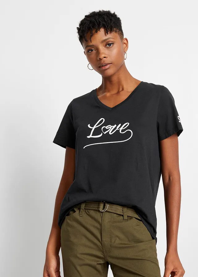 T-shirt à imprimé, Couleur: noir imprimé