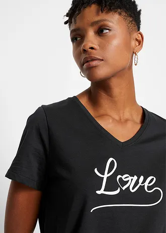 Shirt met print • zwart met print • bonprix online shop