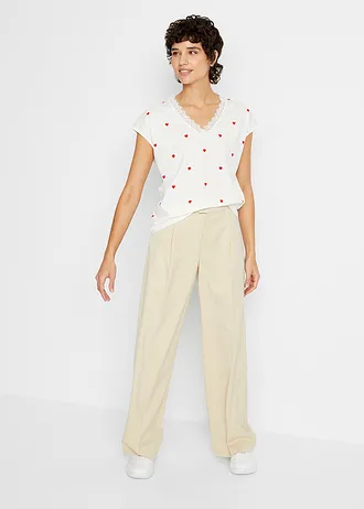 T-shirt 100% coton • écru imprimé • Boutique bonprix