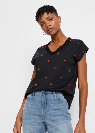 T-shirt 100% coton • noir imprimé • Boutique bonprix