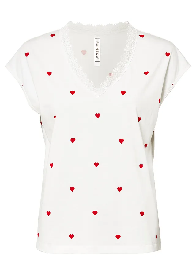 Shirt van puur katoen • wolwit met print • bonprix online shop