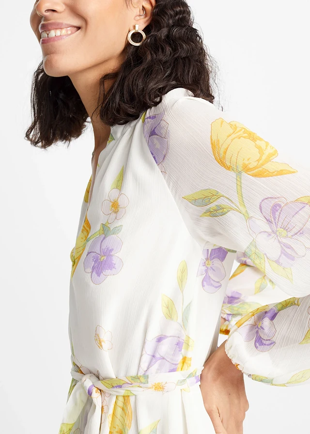 Robe à manches raglan • blanc floral • product-page.page-title-suffix