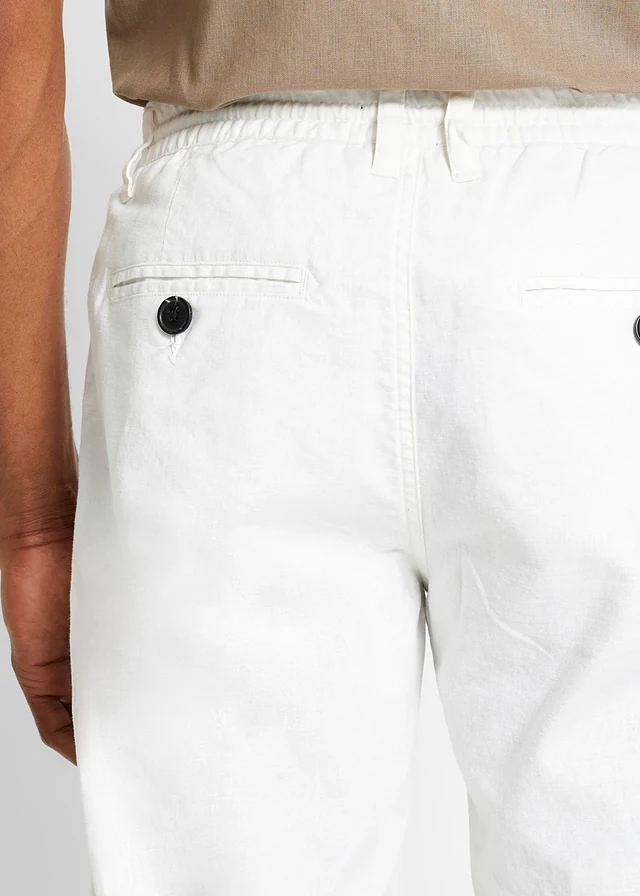 Regular fit linnen instapbroek, straight • wit • product-page.page-title-suffix