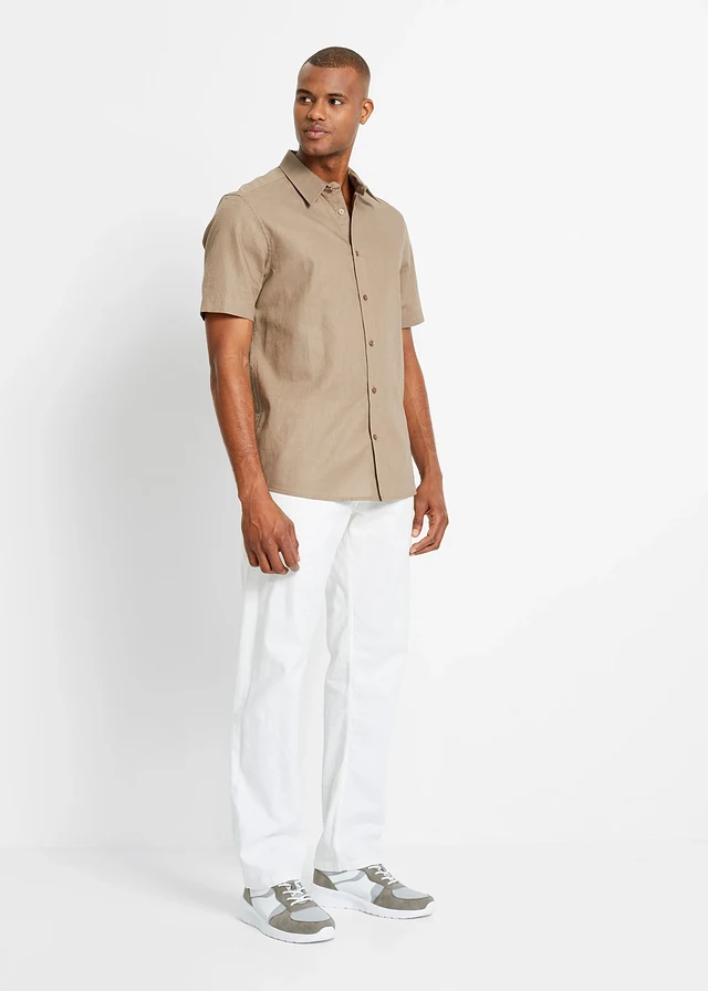 Regular fit linnen instapbroek, straight • wit • product-page.page-title-suffix
