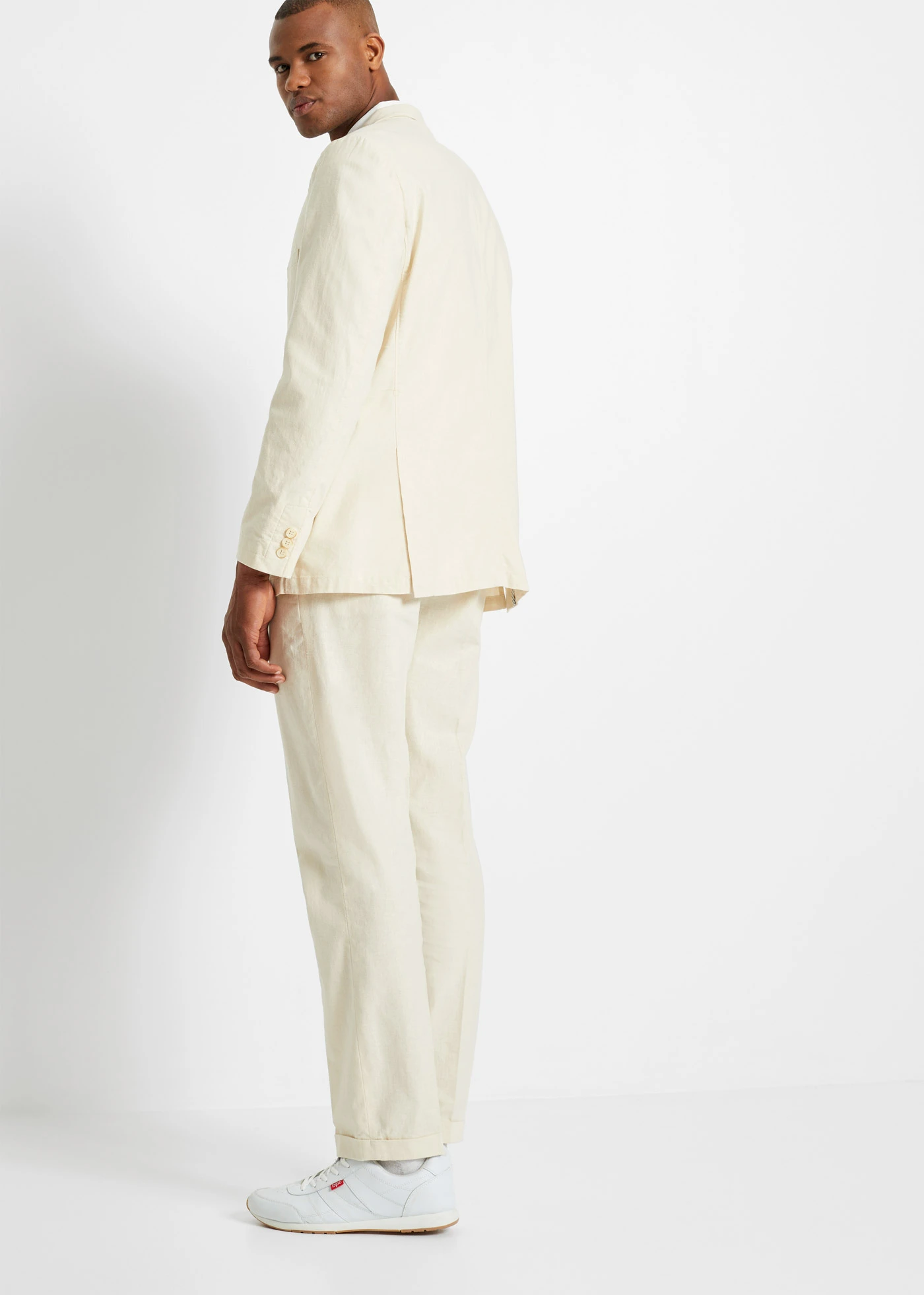 Oblek ze vzdušné směsi se lnem (2dílný), Regular Fit • pískově béžová • bonprix obchod