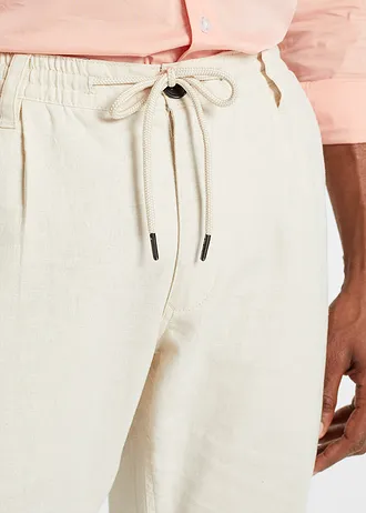 Regular fit linnen instapbroek, straight • sandbeige • bonprix online shop