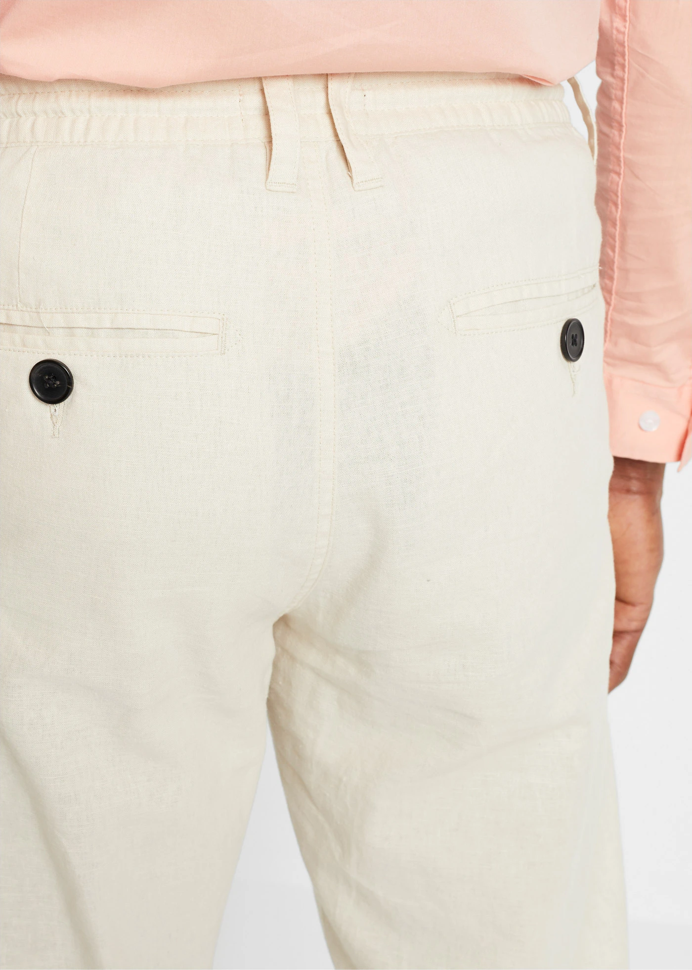 Regular fit linnen instapbroek, straight • sandbeige • bonprix online shop