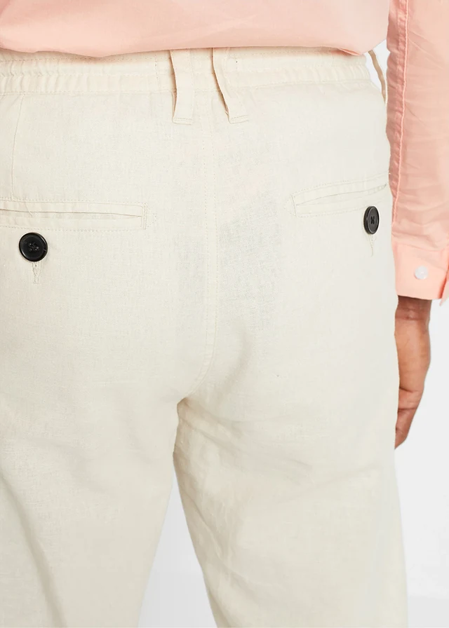 Regular fit linnen instapbroek, straight • sandbeige • product-page.page-title-suffix