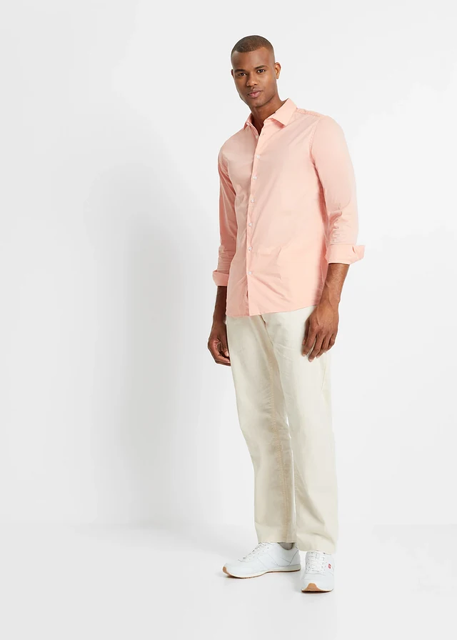 Regular fit linnen instapbroek, straight • sandbeige • product-page.page-title-suffix