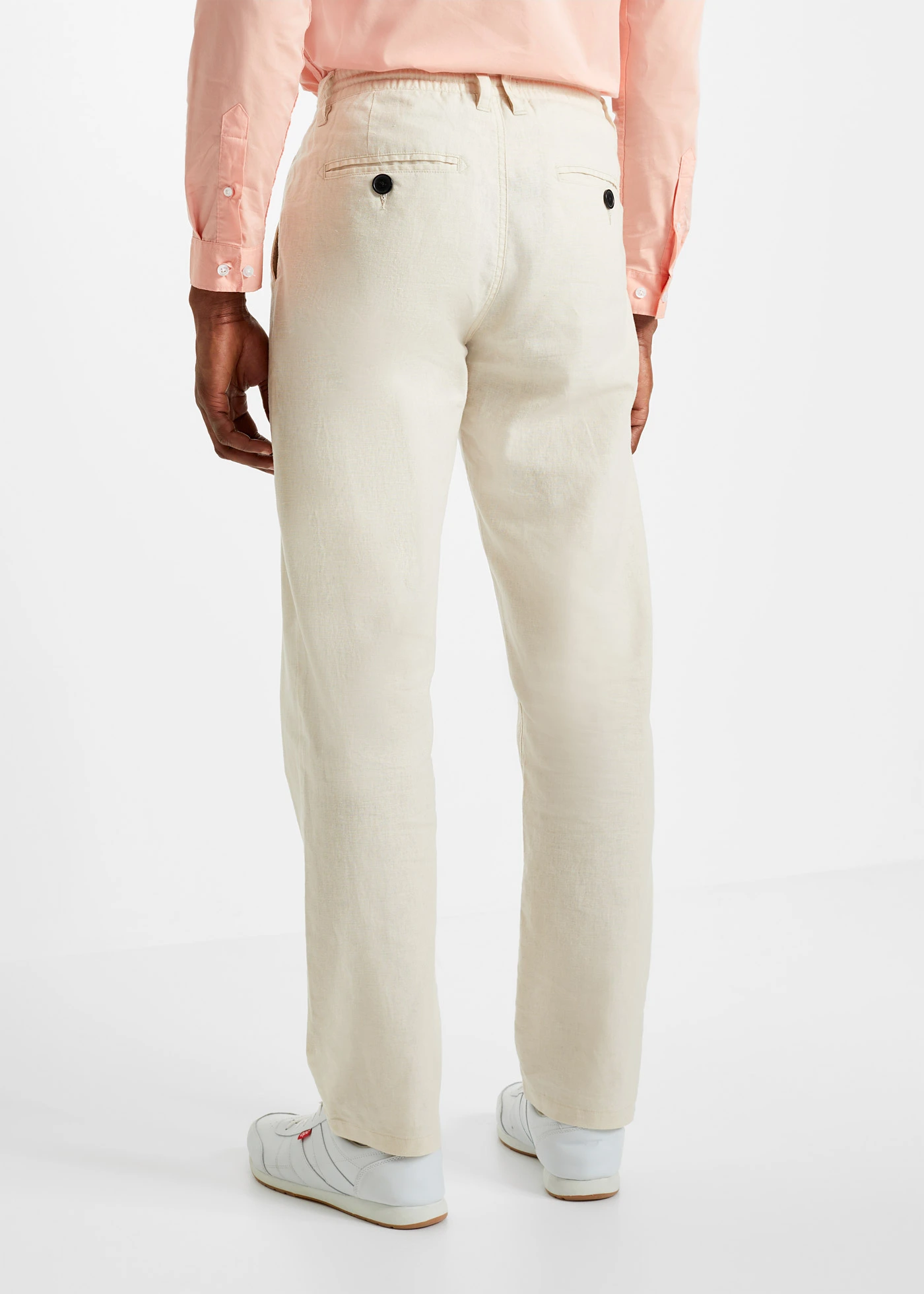 Regular fit linnen instapbroek, straight • sandbeige • bonprix online shop