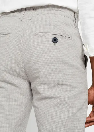 Chino kalhoty bez zapínání, sRegular Fit, se lnem, Straight • světle šedá melír • bonprix obchod
