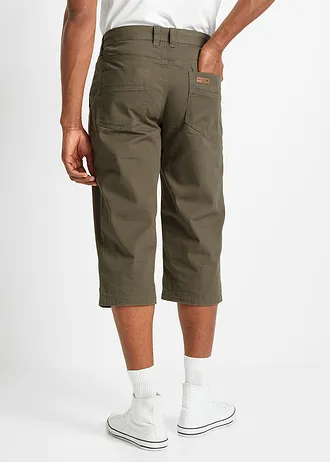 Lange bermuda met opgestikte zakken, regular fit • olijfgroen • bonprix online shop