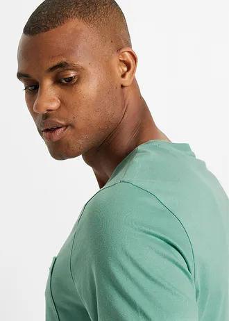 Tričko z čisté organické bavlny (2 ks v balení) • šalvějově zelená+tmavě modrá • bonprix obchod