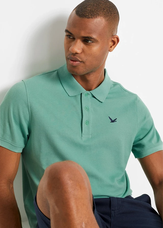 Poloshirt (set van 2), korte mouw • saliegroen+donkerblauw • product-page.page-title-suffix