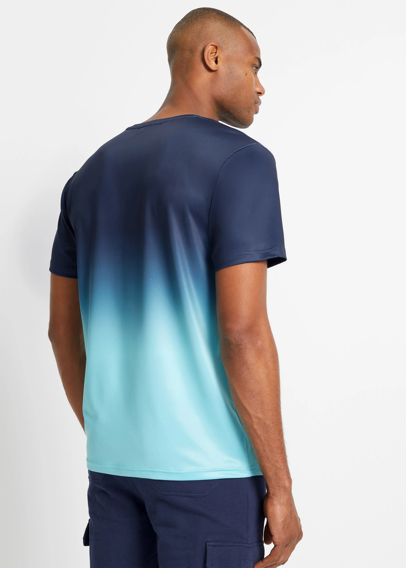 Sportshirt met kleurverloop • donkerblauw-aqua • bonprix online shop