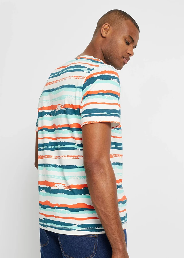 T-shirt van biologisch katoen • multicolour gestreept • product-page.page-title-suffix