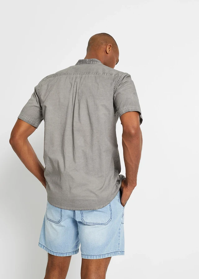 Overhemd in washed out look met korte mouwen • rookgrijs used • product-page.page-title-suffix