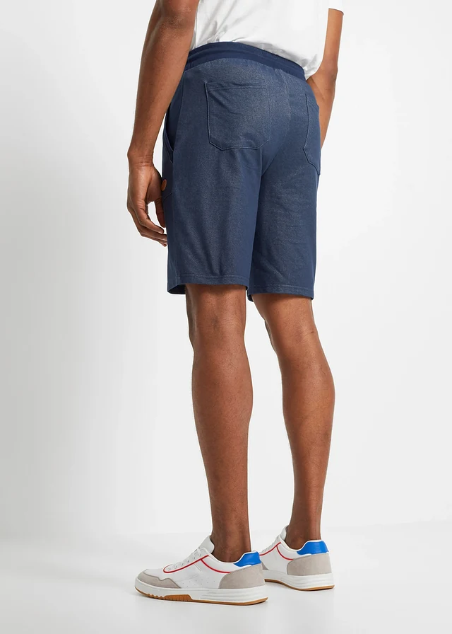 Bermuda sweat, aspect denim, Couleur: bleu