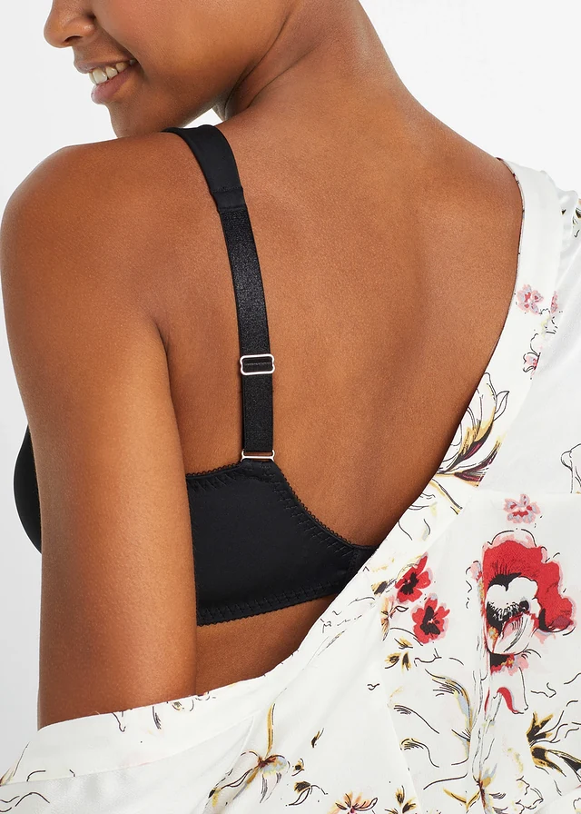Minimizer bh met gewatteerde bandjes, Kleur: zwart