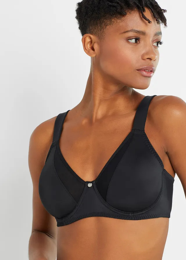 Minimizer bh met gewatteerde bandjes, Kleur: zwart