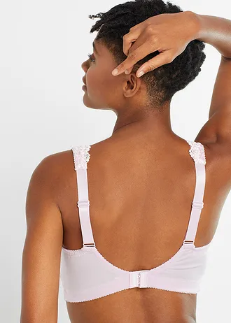 Sutien fără armătură pentru protecția spatelui, cu bretele căptușite, culoare: lila pudrat-crem