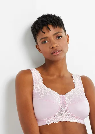 Soutien-gorge grand maintien sans armatures avec bretelles rembourrées, Couleur: mauve poudré-crème