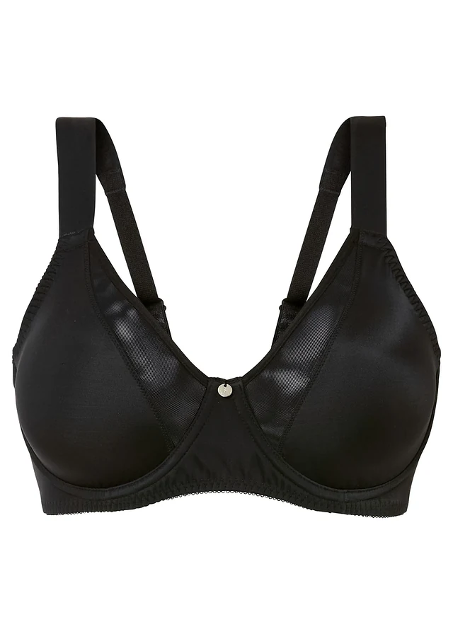 Minimizer bh met gewatteerde bandjes, Kleur: zwart