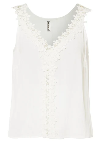 Top fluide sans manches en viscose texturée