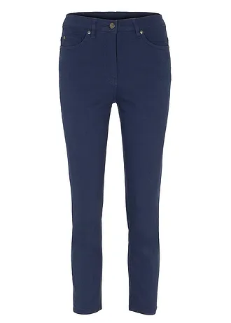 7/8 slim fit broek, high waist • donkerblauw • bonprix online shop