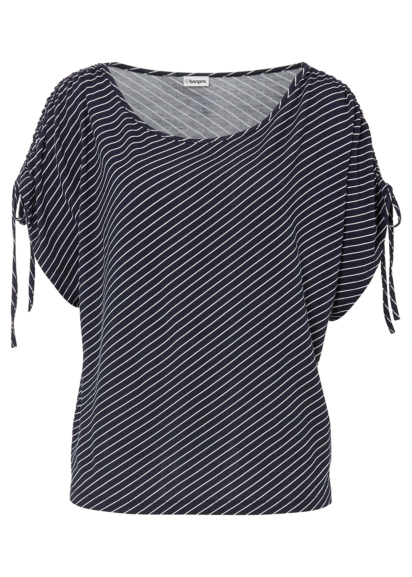 Tričko z měkké viskózy • tmavě modrá - bílá s proužky • bonprix obchod
