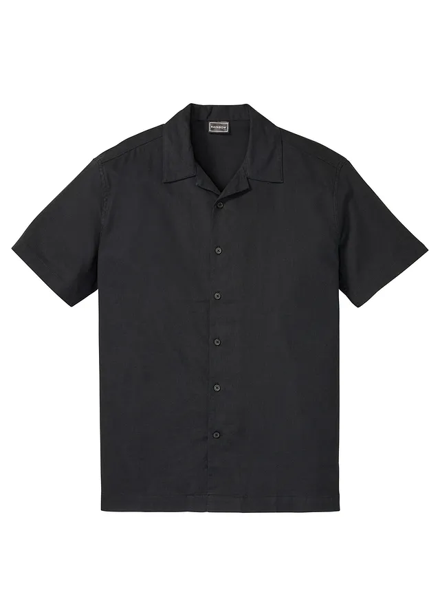 Chemise manches courtes légère, ample • noir • Boutique bonprix
