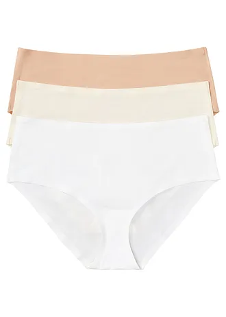 Lot de 3 culottes sans couture Feel Comfort, Couleur: beige-blanc-beige mat