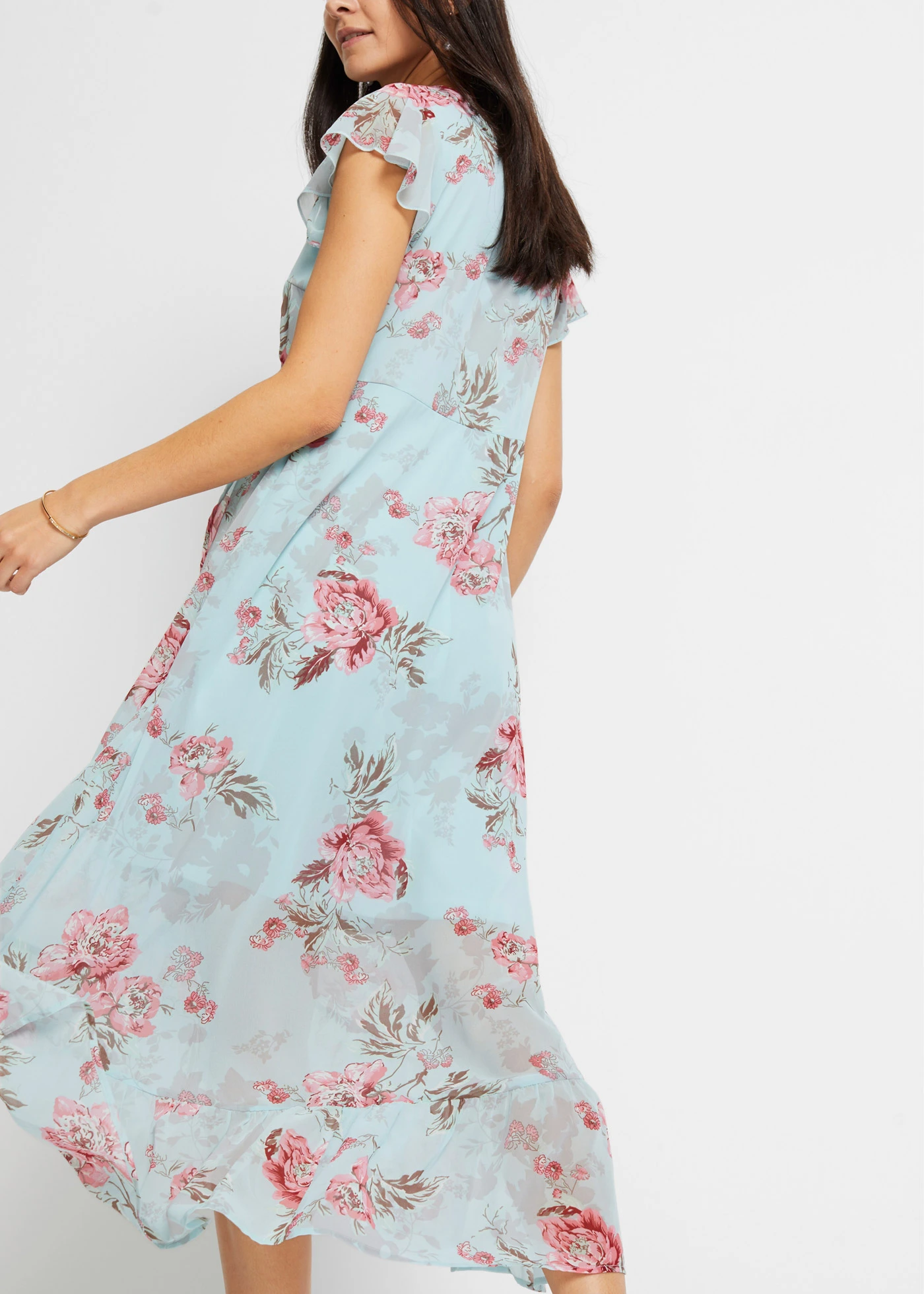 Sifon ruha fodrokkal • világoskék/virágmintás • bonprix áruház