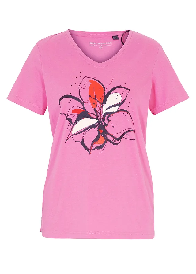 T-shirt, Couleur: rose clair imprimé