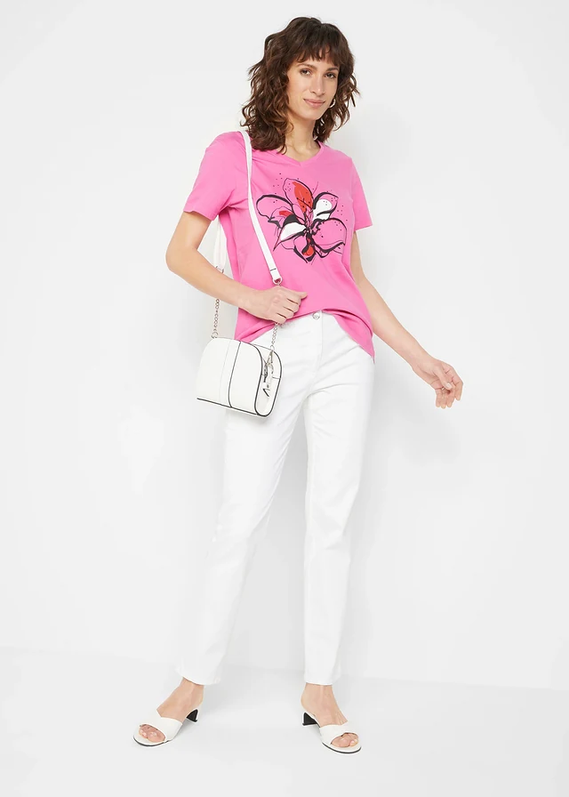 T-shirt, Couleur: rose clair imprimé