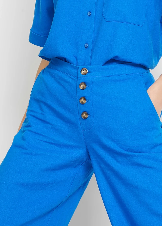 Pantalon palazzo en lin mélangé, long • bleu azur • product-page.page-title-suffix