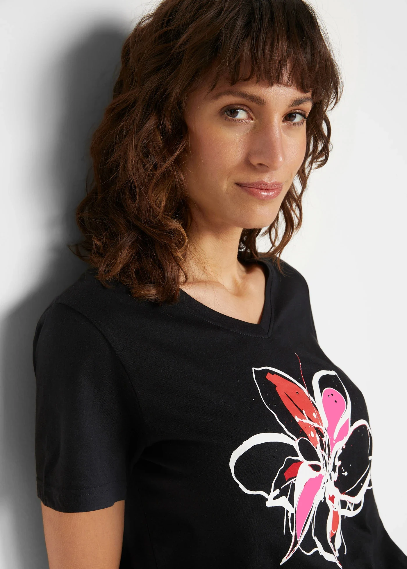 Bluză • negru imprimat • magazin bonprix